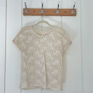 Ivory lace front shirt